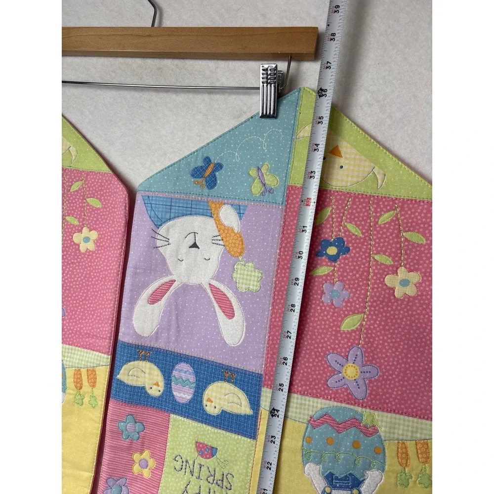 Blossoms & Blooms Easter Table Runner & Placemat Set 6 Bunny Chick Quilted Decor